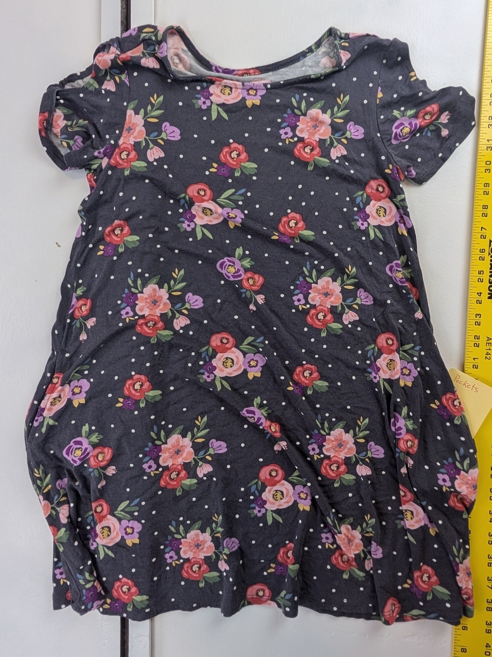 Girls' Navy Floral Casual Dress